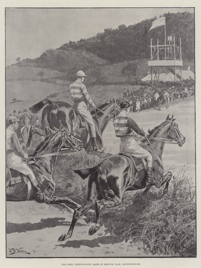 The Army Point-to-Point Races in Belvoir Vale, Leicestershire by William Barnes Wollen